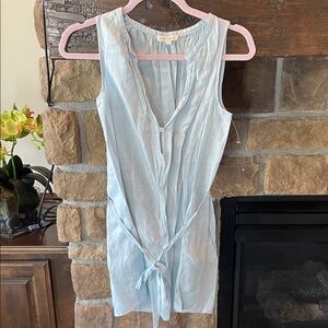 Eileen Fisher Irish Linen Belted Tunic Top
